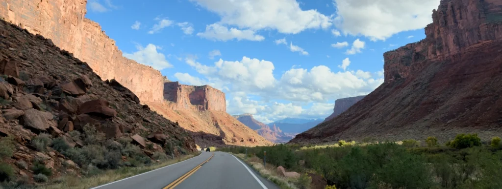 UT Hwy 128 Moab Utah. The Postcard highway