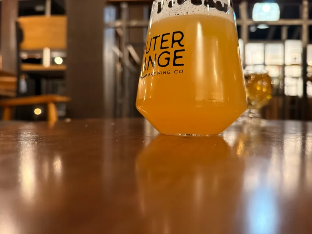 an IPA at Outer Range Brewing in Frisco, CO